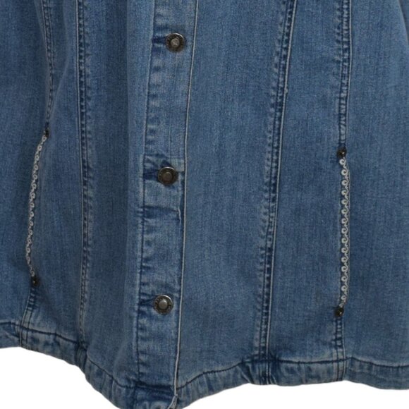 Vintage Liz & Me Signature Blue Jean Vest Embroidered - Picture 8 of 9